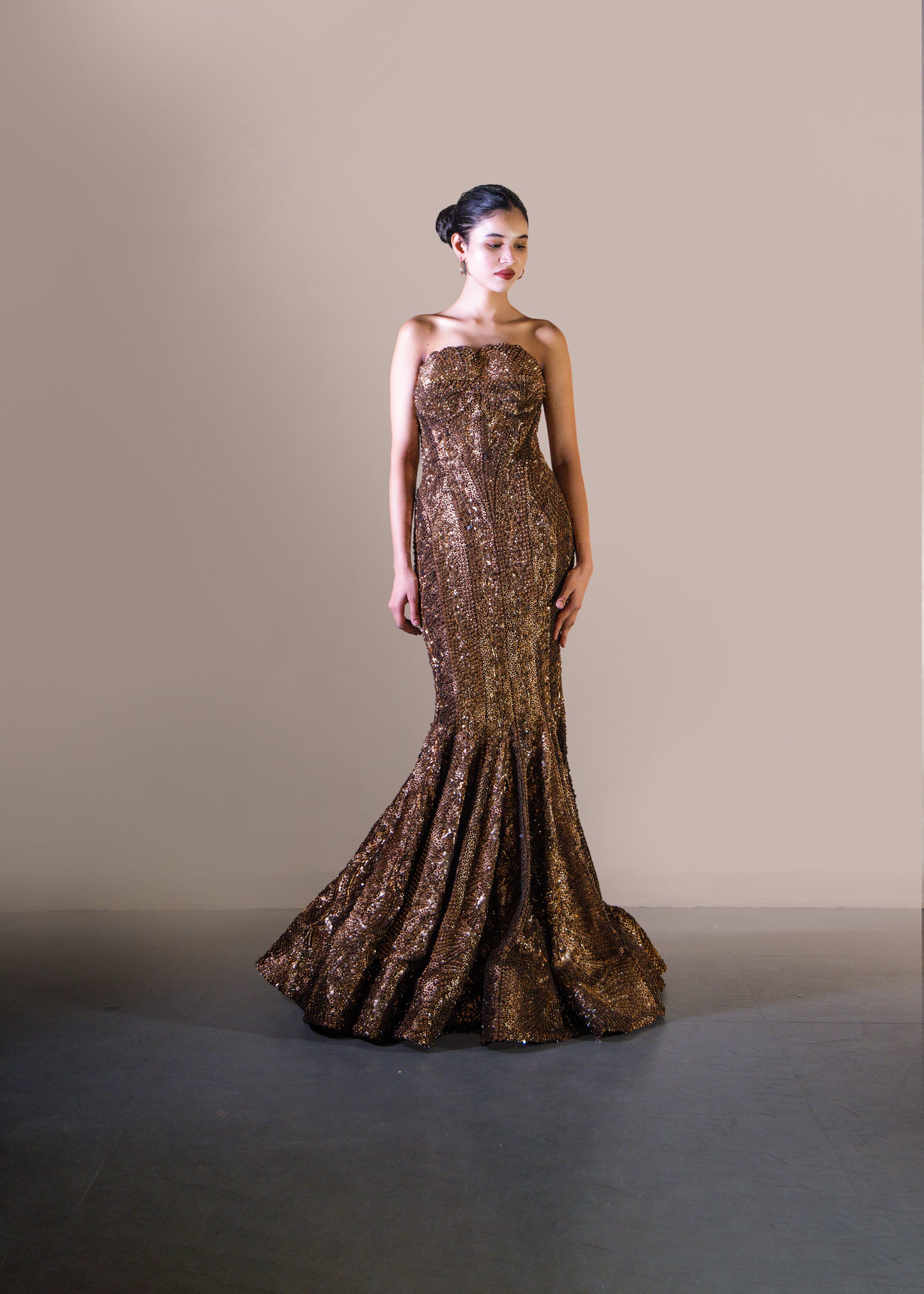 COPPER FISH CUT GOWN