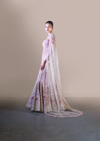 PINK OMBRE FISH CUT GOWN SET