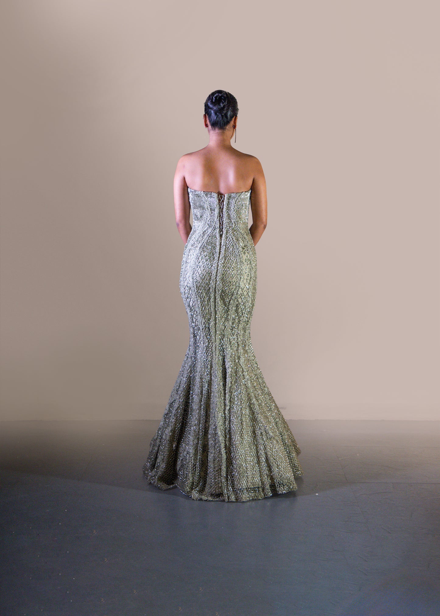 MINT GREEN FISH CUT GOWN