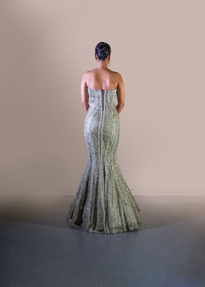 MINT GREEN FISH CUT GOWN