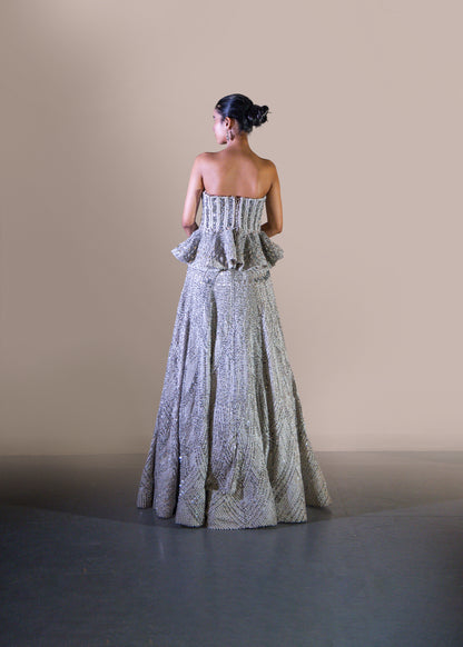 MIDNIGHT SILVER A LINE SKIRT SET