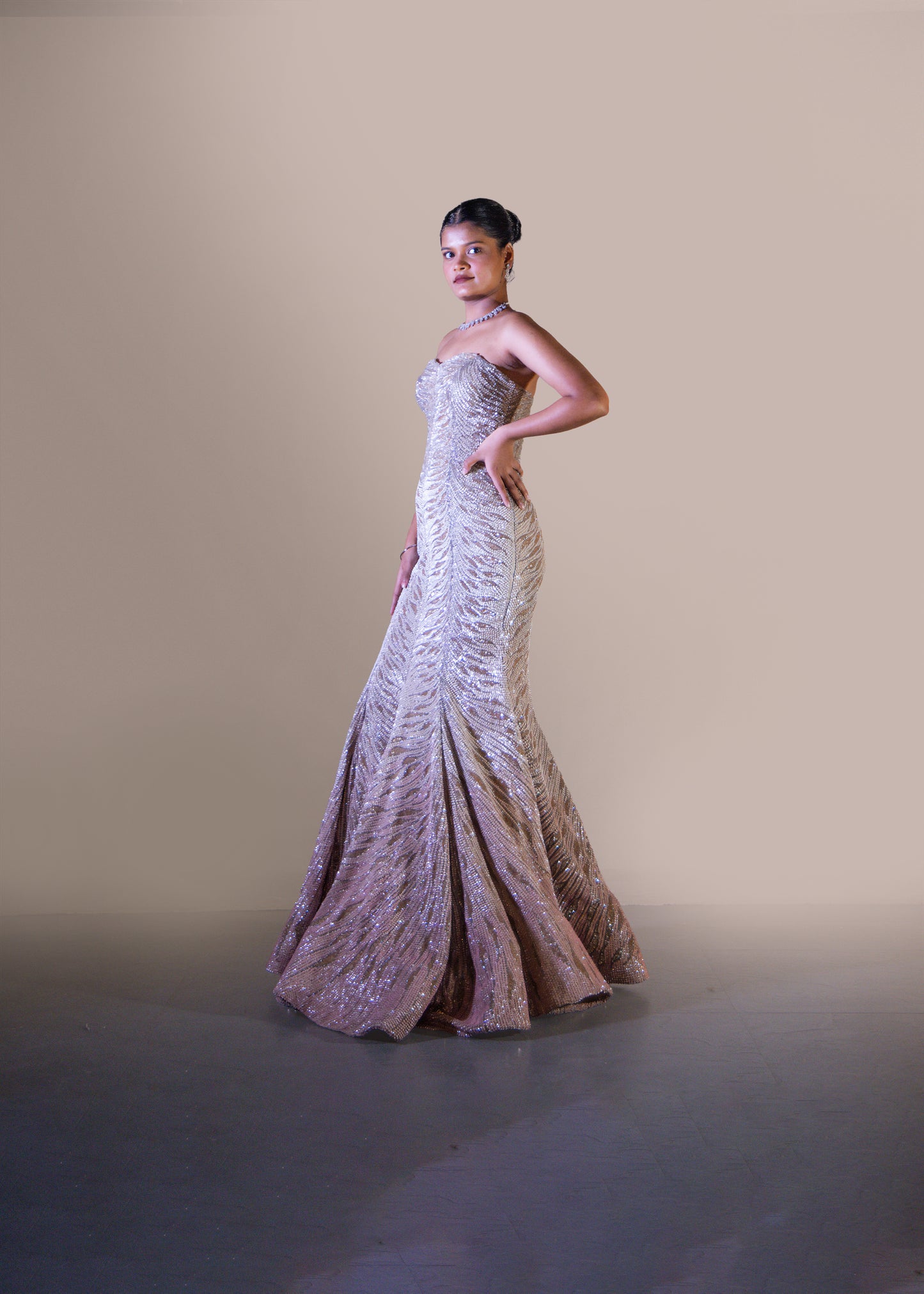 PINK OMBRE FISH CUT GOWN